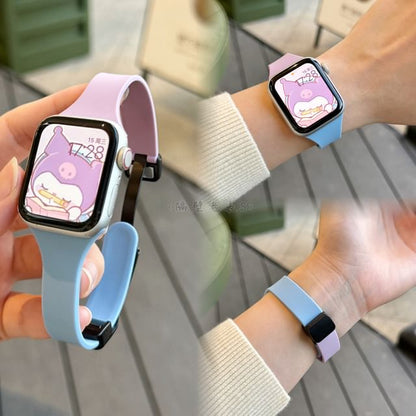 Two-Tone Silicone Magnetic Apple Watch Band