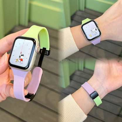 Two-Tone Silicone Magnetic Apple Watch Band