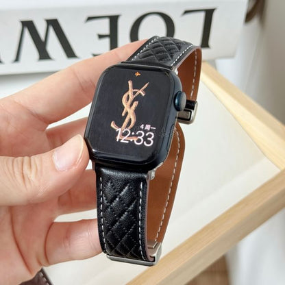 Bracelet magnétique matelassé en similicuir pour Apple Watch