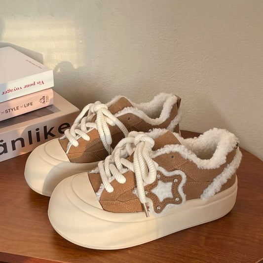 Platform Star Lace Up Sneakers