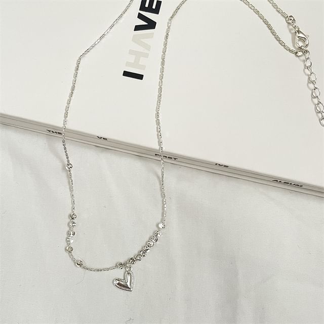 Necklace Heart Beaded Pendant