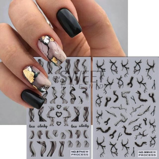 Marble Print Nail Art Stickers