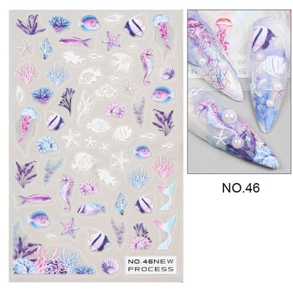 Marble Print Nail Art Stickers