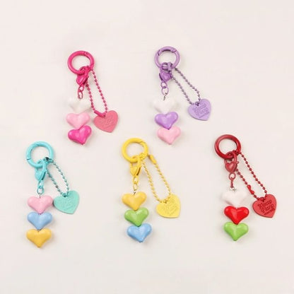 Heart Resin Bag Charm Keyring