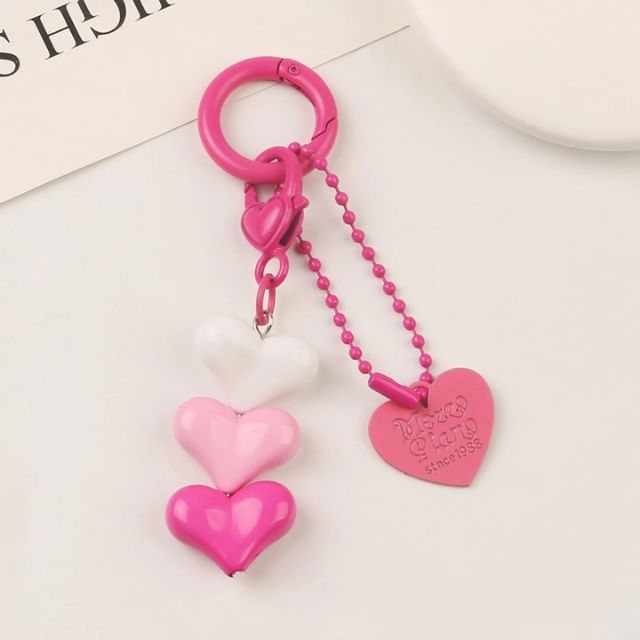 Heart Resin Bag Charm Keyring