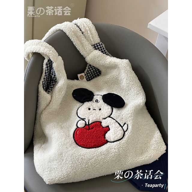 Cartoon Fleece Tote Bag