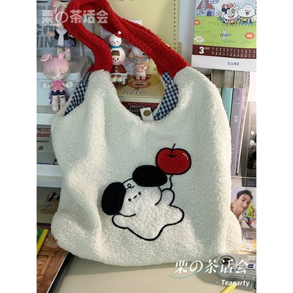 Cartoon Fleece Tote Bag