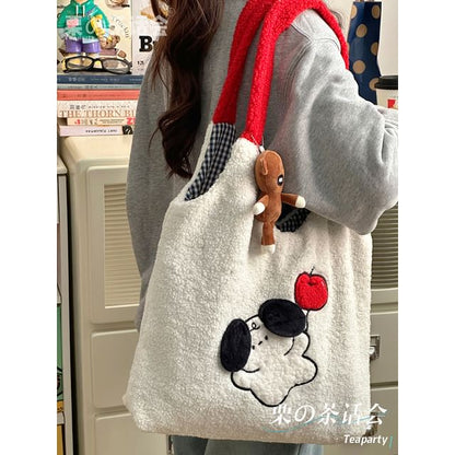 Cartoon Fleece Tote Bag