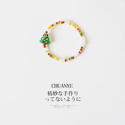 Christmas Tree Bead Bracelet