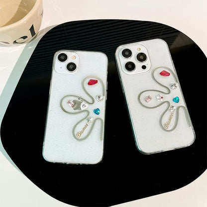 Rhinestone Floral Phone Case