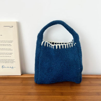 Bag Stitch Contrast Tote Knit