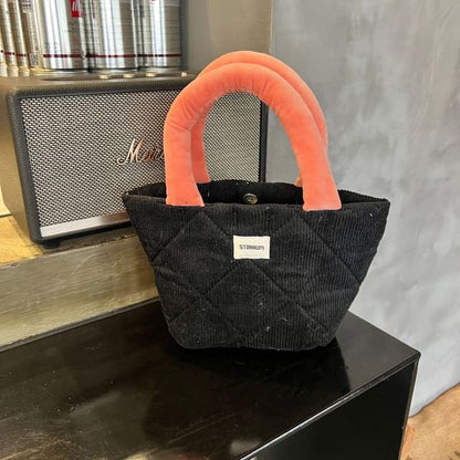 Bag Quilted Tote Two Corduroy Tone Small