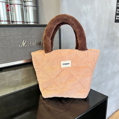 Bag Quilted Tote Two Corduroy Tone Small