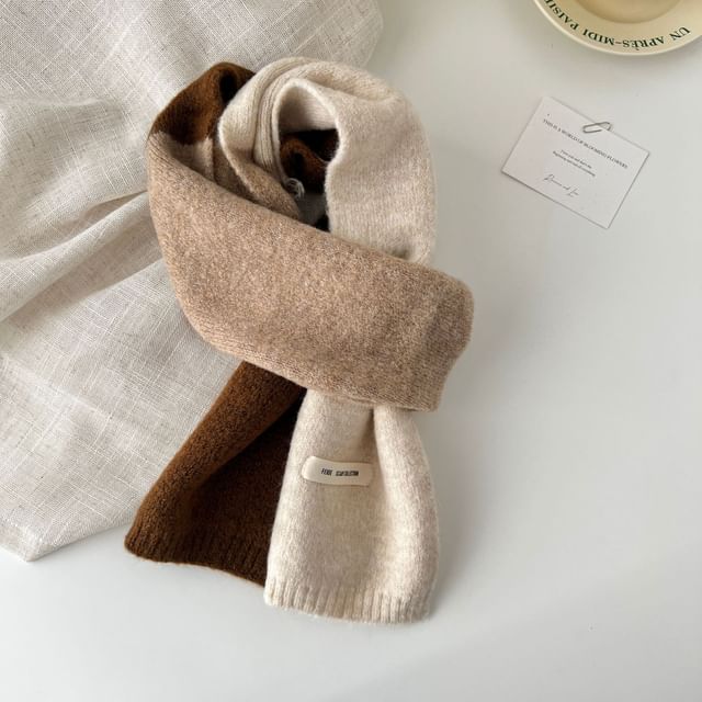 Knit Color Block Scarf