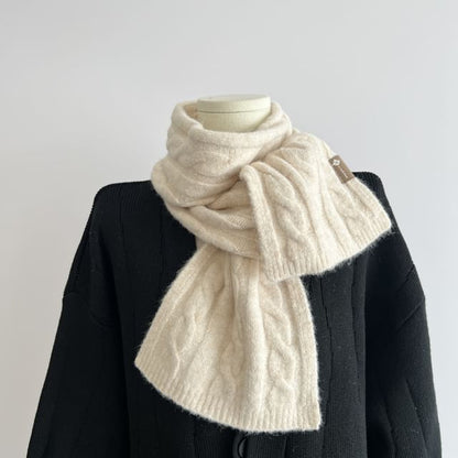 Cable Plain Knit Scarf