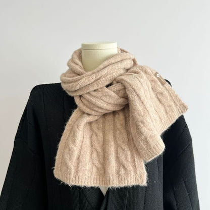 Cable Plain Knit Scarf