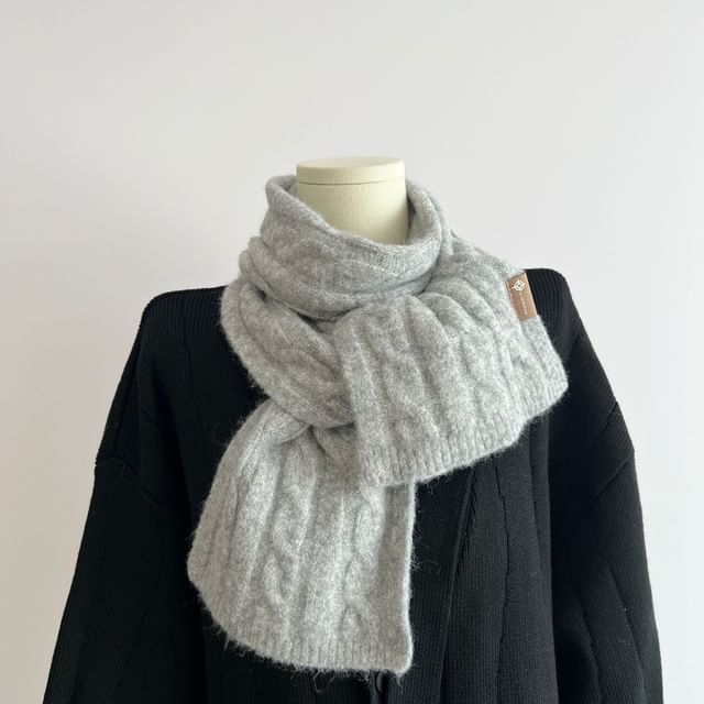Cable Plain Knit Scarf