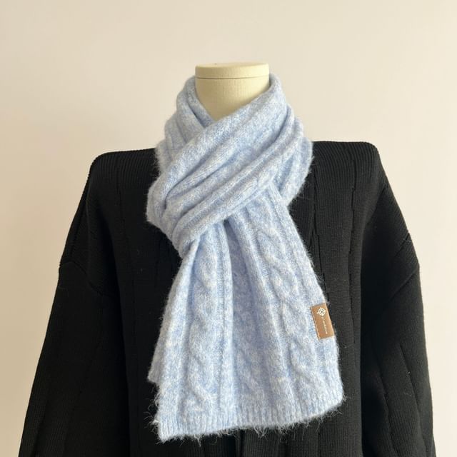 Cable Plain Knit Scarf