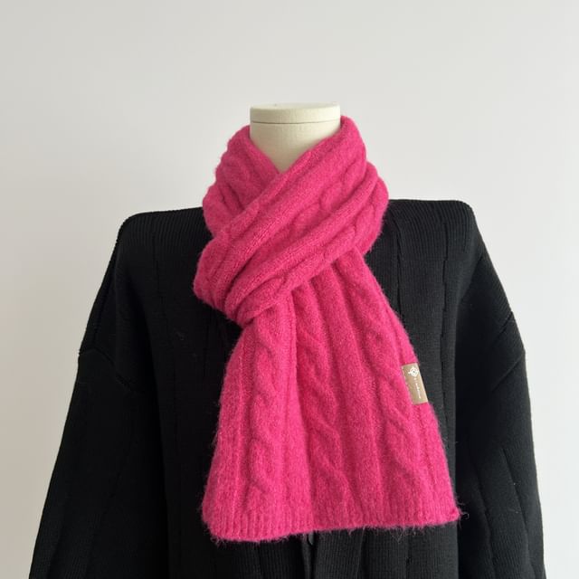 Cable Plain Knit Scarf