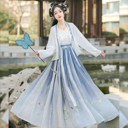 Flower Embroidered Hanfu Costume Set