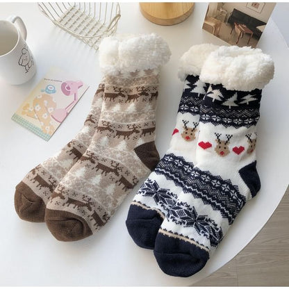 Printed Fleece-Lined Socks / Set