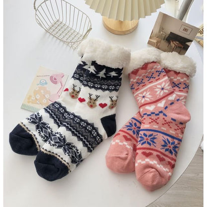 Printed Fleece-Lined Socks / Set