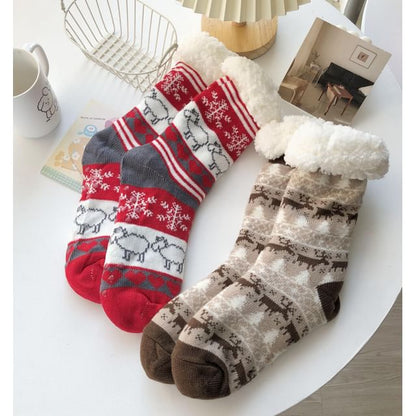 Printed Fleece-Lined Socks / Set