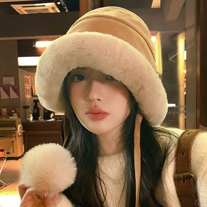 Shearling Faux Hat Pom