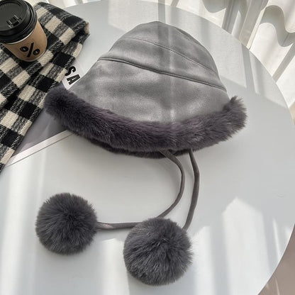 Shearling Faux Hat Pom
