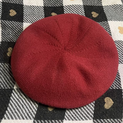 Béret uni en tricot