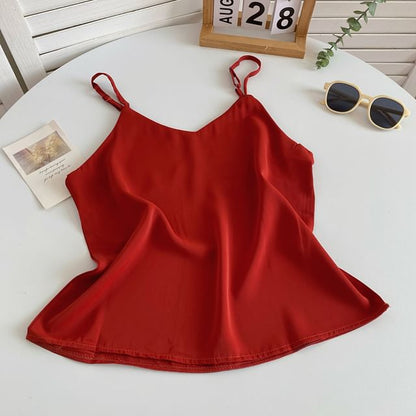 V-Neck Silky Camisole Top