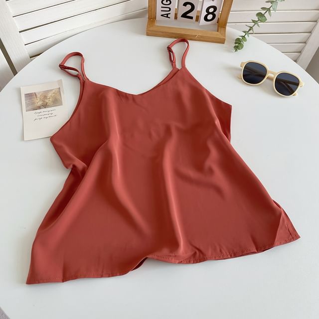 V-Neck Silky Camisole Top