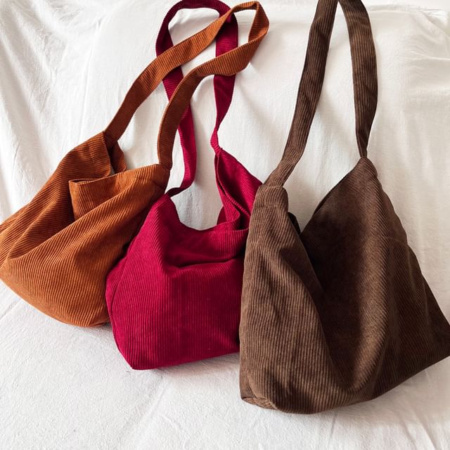 Crossbody Plain Corduroy Bag