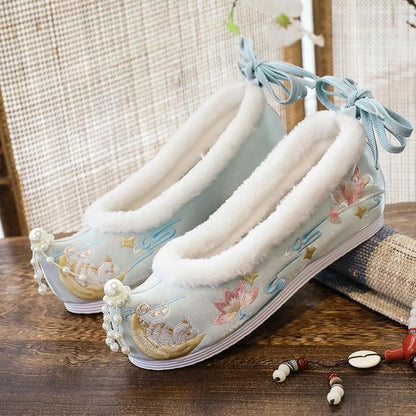 Flats Hanfu Fluffy Embroidered