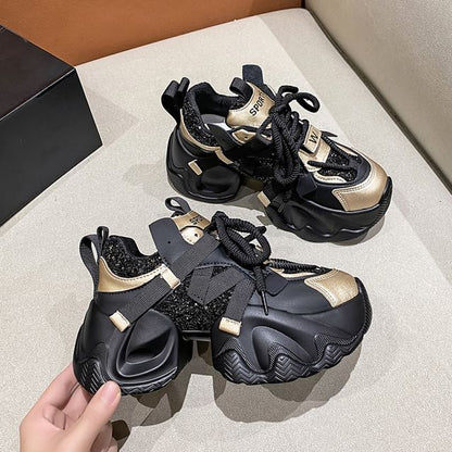 Sneakers Heel Chunky Platform Lettering