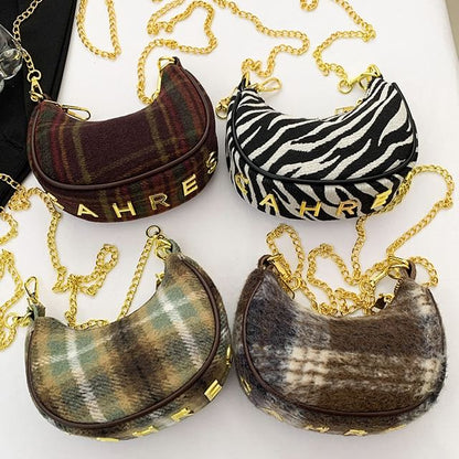 Patterned Strap Bag Chain Crossbody