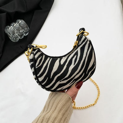 Patterned Strap Bag Chain Crossbody