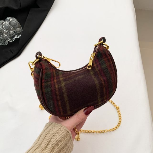 Patterned Strap Bag Chain Crossbody