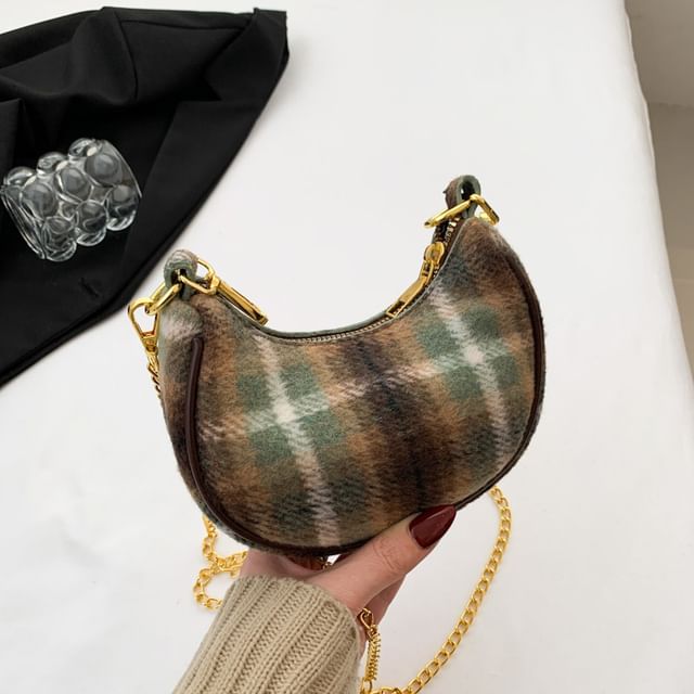 Patterned Strap Bag Chain Crossbody