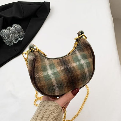 Patterned Strap Bag Chain Crossbody