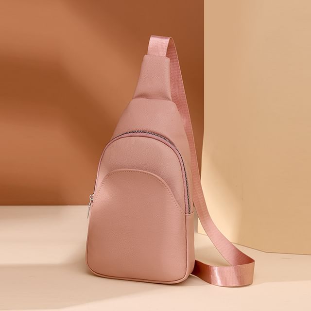 Leather Faux Bag Plain Sling