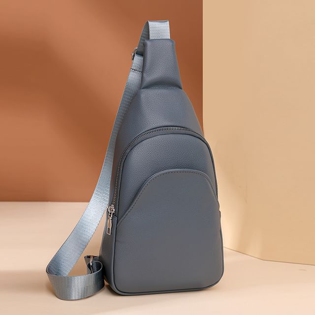 Leather Faux Bag Plain Sling