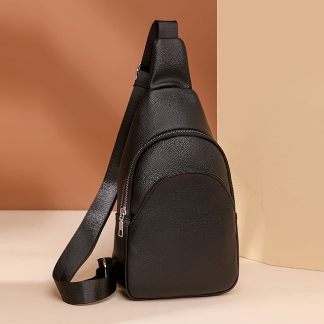 Leather Faux Bag Plain Sling