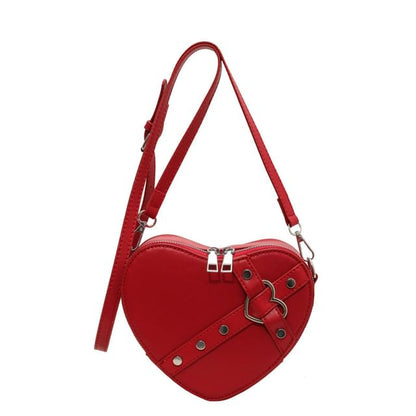 Heart Faux Leather Bag Crossbody