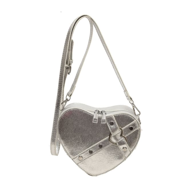 Heart Faux Leather Bag Crossbody