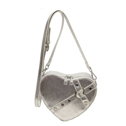 Heart Faux Leather Bag Crossbody