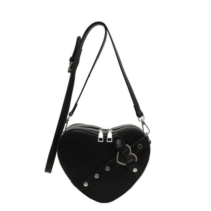 Heart Faux Leather Bag Crossbody
