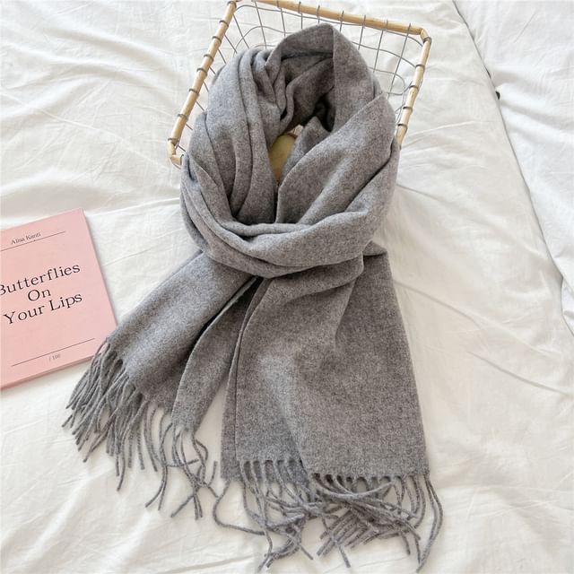 Plain Fringed Scarf