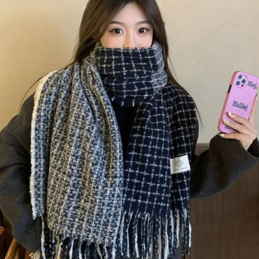 Fringe Scarf Plaid
