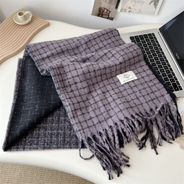 Fringe Scarf Plaid